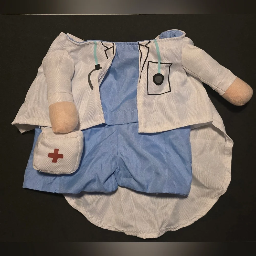 Medium - Vet Doctor Pet Costume for Cats/Dogs - White & Blue